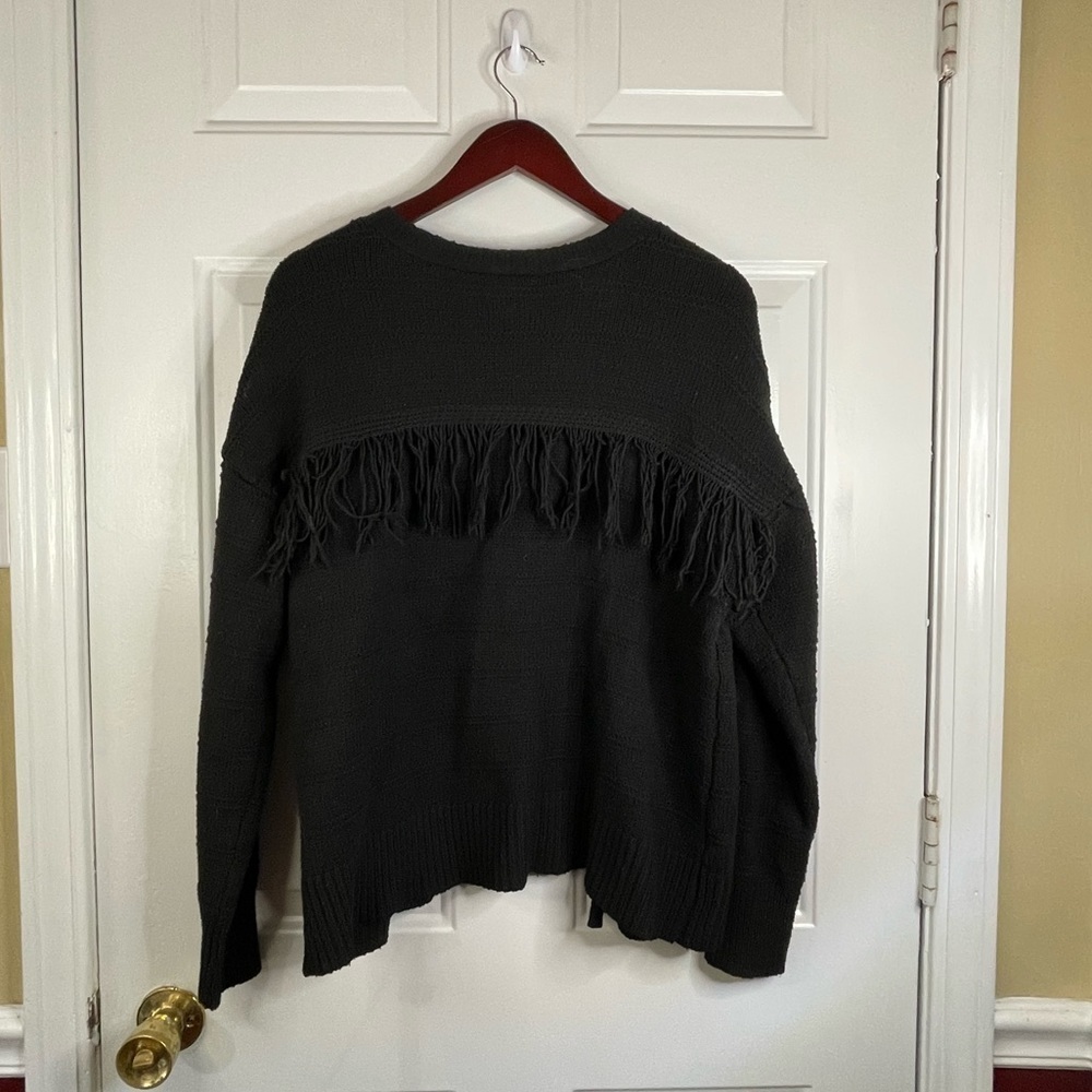 Maurice long sleeve solid fringe‎ sweater cardigan. - Picture 5 of 6